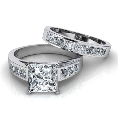 princess cut diamond wedding bands